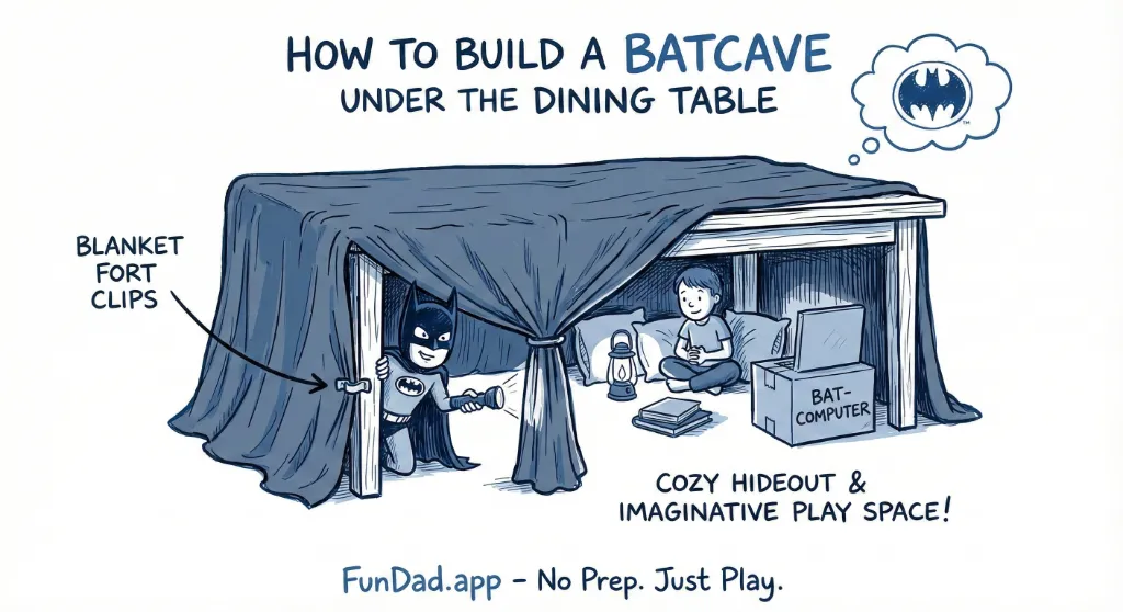 How to Build a Batcave Under the Dining Table — FunDad activity guide