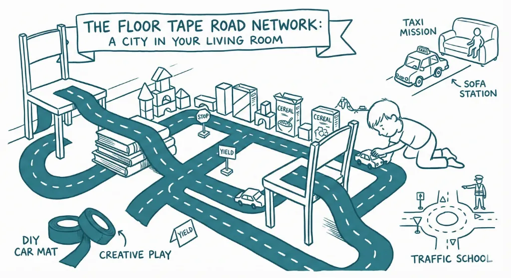 The Floor Tape Road Network: A City in Your Living Room — FunDad activity guide