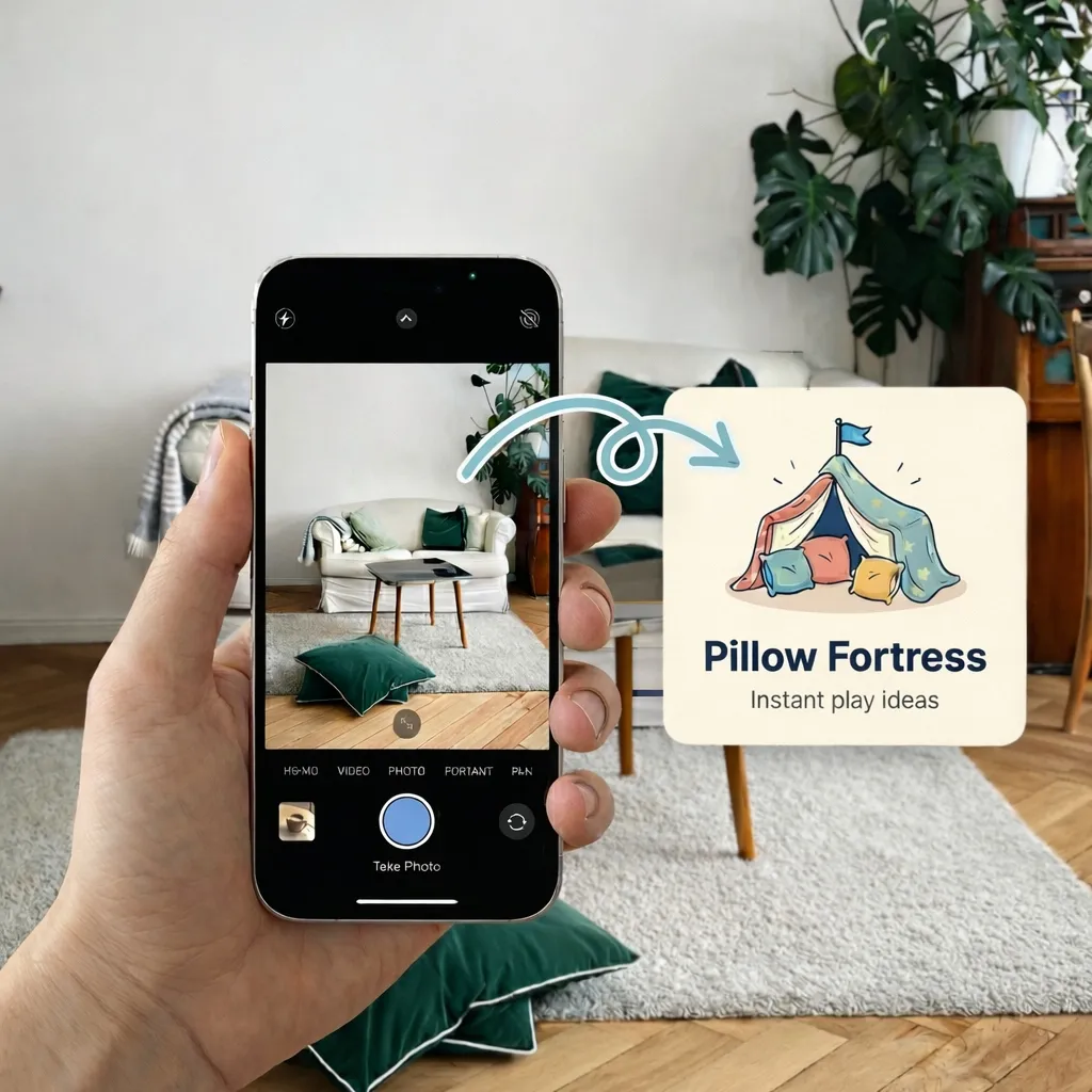 FunDad app scanning a room to generate an activity