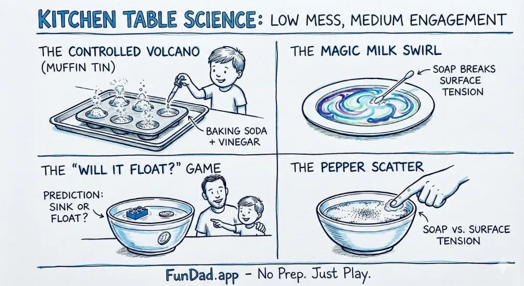 Kitchen Table Science: Low Mess, Medium Engagement — FunDad activity guide