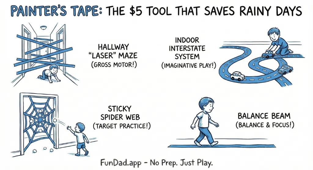 Painter's Tape: The $5 Tool That Saves Rainy Days — FunDad activity guide