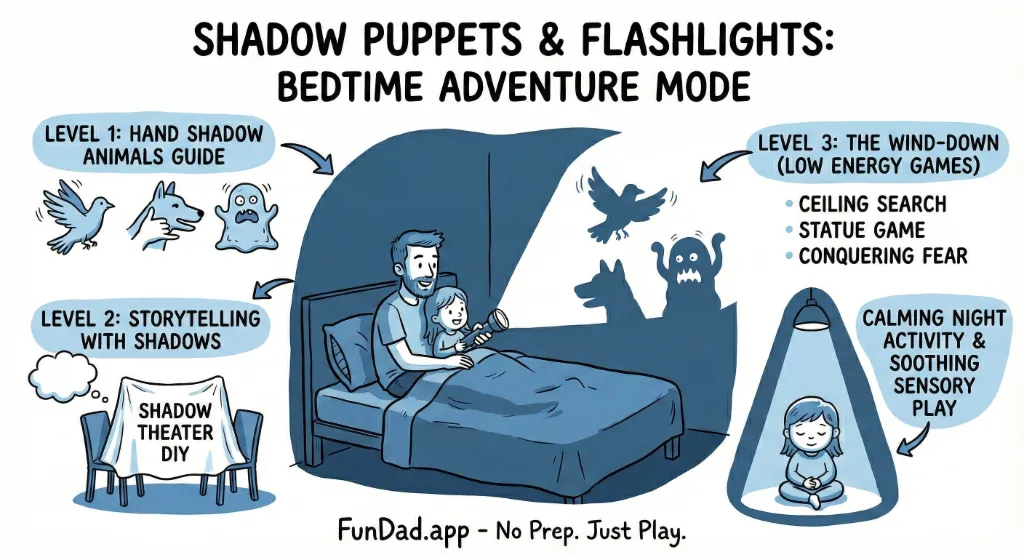 Shadow Puppets & Flashlights: Bedtime Adventure Mode — FunDad activity guide
