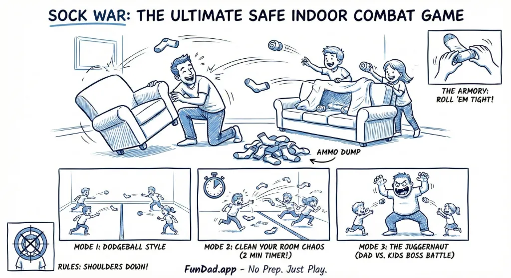 Sock War: The Ultimate Safe Indoor Combat Game — FunDad activity guide