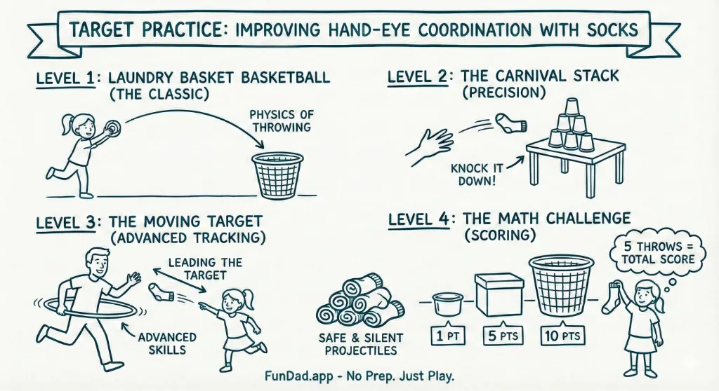 Target Practice: Improving Hand-Eye Coordination with Socks — FunDad activity guide